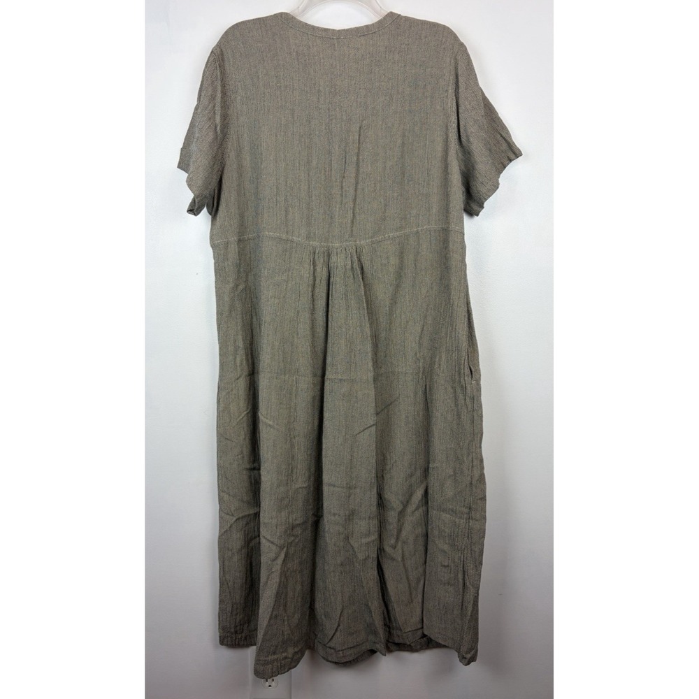 Midi Dress Womens 1X Brown Mini Stripe High Waist Modest Jumper Country Prairie - Picture 2 of 9